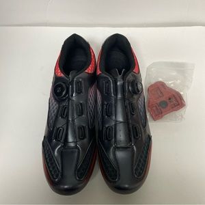 WOFADA Unisex Cycling Shoes Size Eur 45 Men’s 11 Women’s 12.5 Black/Red